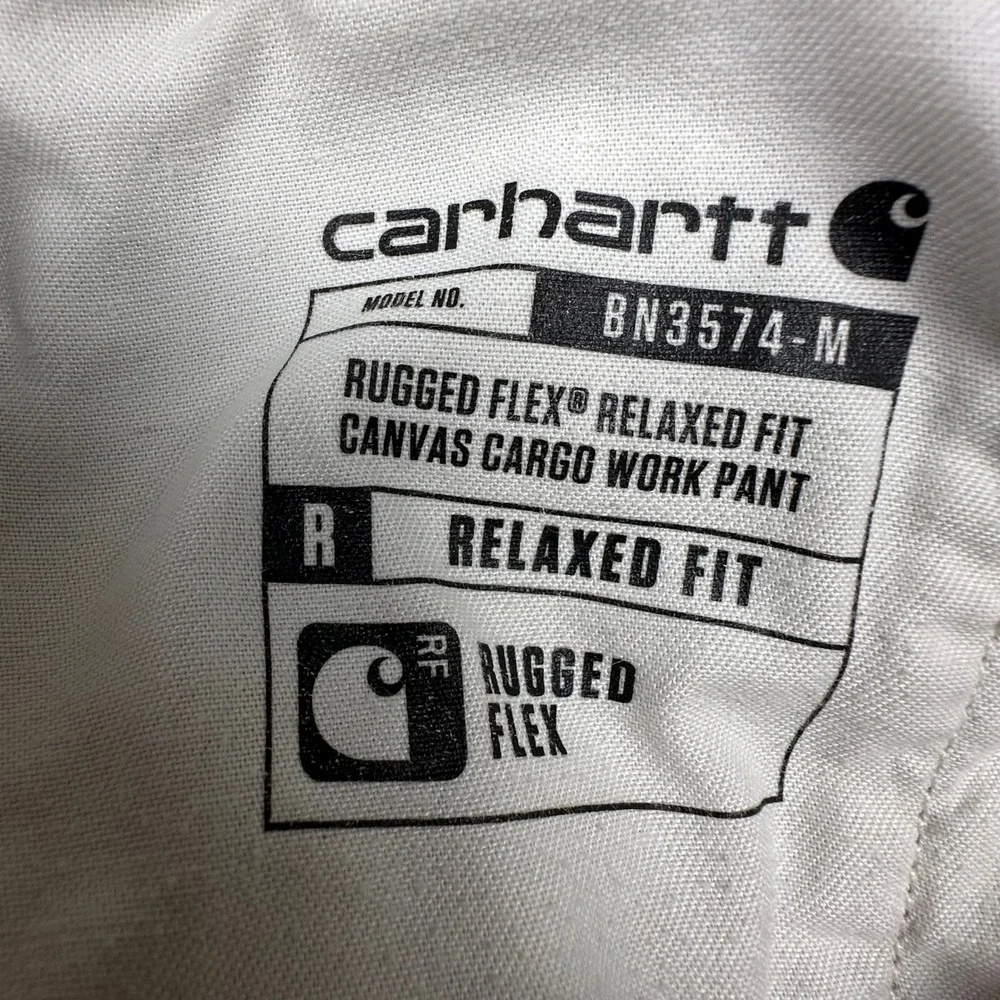 Carhartt Mens Relaxed Fit Cargo Pants Tan Canvas Workwear 40x32 Distressed READ